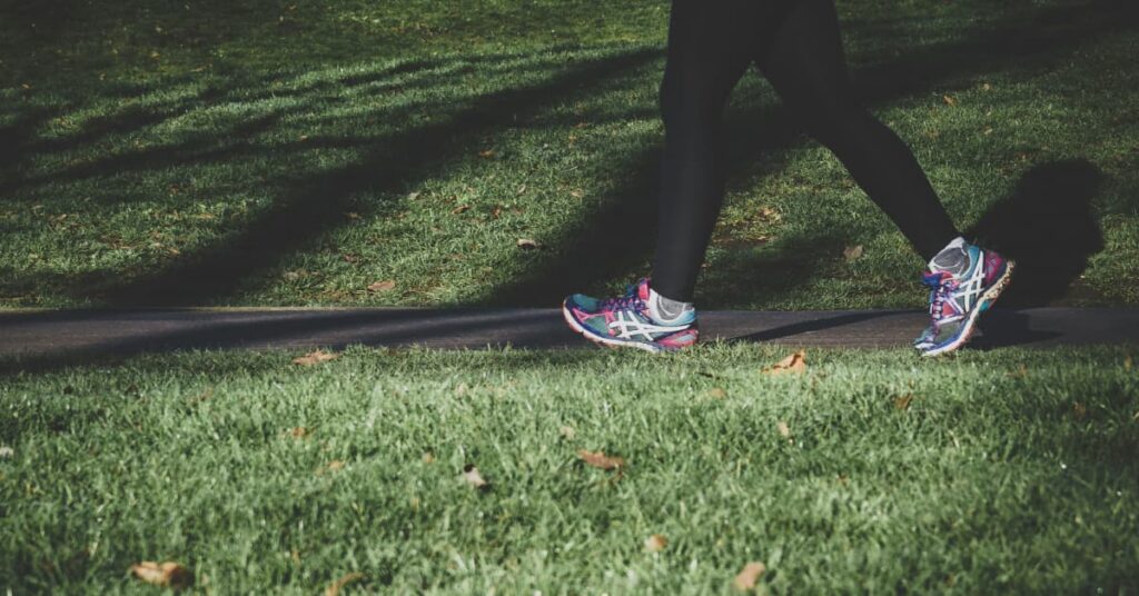 Walking on grass